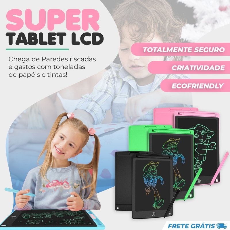 Super Tablet LCD - Lousa Eletrônica para Criança Desenhar