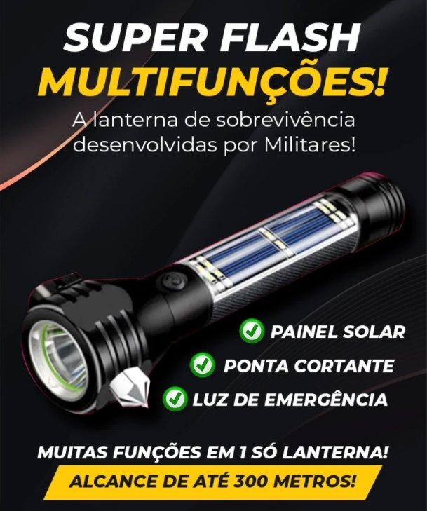 SuperFlash - Lanterna Ultra Potente com Painel Solar